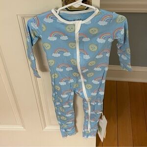 NWT Kickee Pants Bamboo Coverall with 2-Way Zipper Sunshine and Rainbows 18-24M